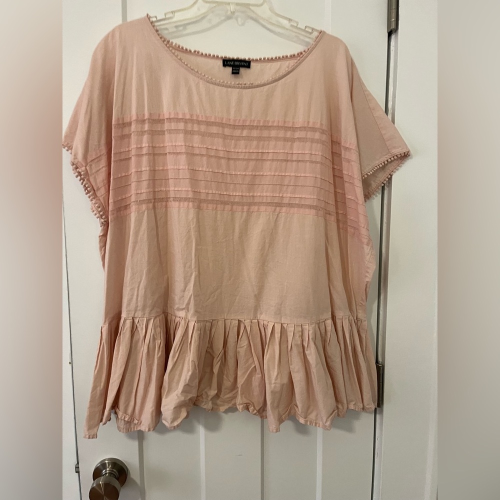 Lane Bryant Pink Peplum blouse